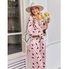 image:imageEkouaer Womens Satin Silk Pajamas Long Sleeve Button Up Pjs Lounge Sets  Soft 2Piece Set Adjustable Drawstring Waistband Side Pockets Ideal for Sleep Lounging PartyPink Winebowl