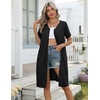 image:imageEkouaer Zipper Robes for Women Short Knit Lightweight Bathrobe with Pockets  Short Sleeve Two Pockets Zip Up Robes House Coats for Women Soft Lightweight Fabric Sleepwear Travel AirportBlack