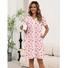 image:imageEkouaer Zipper Robes for Women Short Knit Lightweight Bathrobe with Pockets  Short Sleeve Two Pockets Zip Up Robes House Coats for Women Soft Lightweight Fabric Sleepwear Travel AirportPink Stripe