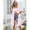 image:imageEkouaer Zipper Robes for Women Short Knit Lightweight Bathrobe with Pockets  Short Sleeve Two Pockets Zip Up Robes House Coats for Women Soft Lightweight Fabric Sleepwear Travel AirportCherry