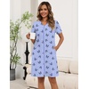 image:imageEkouaer Zipper Robes for Women Short Knit Lightweight Bathrobe with Pockets  Short Sleeve Two Pockets Zip Up Robes House Coats for Women Soft Lightweight Fabric Sleepwear Travel AirportBlue Butterflies