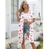 image:imageEkouaer Zipper Robes for Women Short Knit Lightweight Bathrobe with Pockets  Short Sleeve Two Pockets Zip Up Robes House Coats for Women Soft Lightweight Fabric Sleepwear Travel AirportRed Bow Tie