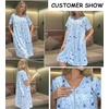 image:imageEkouaer Zipper Robes for Women Short Knit Lightweight Bathrobe with Pockets  Short Sleeve Two Pockets Zip Up Robes House Coats for Women Soft Lightweight Fabric Sleepwear Travel AirportBlue Moon Star