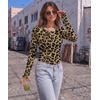 image:imageLong Sleeve Shirts for Women Thumb Hole Fitted Tops Thermal Layering Tees  Round Neck Thermal Undershirts Slim Fit Underwear Tops Casual Fall Outfits Trendy Y2K TShirts Work amp Going Out TopsLeopard