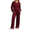 image:imageEkouaer Lounge Sets for Women 2 Piece Outfits 2026 Long Sleeve Top with PantsWine Red