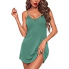image:imageEkouaer Nightgowns for Women Bamboo Viscose Night Dress Sleeveless Chemise  Womens Spaghetti Strap Night GownSexy Lingerie Babydoll Sleep DressCami SleepwearSummer Pajama DressLace SleepshirtDark Green