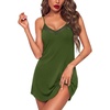 image:imageEkouaer Nightgowns for Women Bamboo Viscose Night Dress Sleeveless Chemise  Womens Spaghetti Strap Night GownSexy Lingerie Babydoll Sleep DressCami SleepwearSummer Pajama DressLace SleepshirtArmy Green