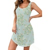 image:imageEkouaer Nightgowns for Women Bamboo Viscose Night Gown Sleeveless Chemise  Cooling Nightgown for WomenTank Sleep DressCrew Neck SleepwearCasual Night ShirtsSoft Pajama DressSummer Sleep ShirtsFloral Light Green