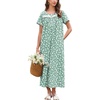 Green White Florals