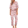 image:imageEkouaer Pajamas for Women Set Silky Satin 2 Piece Lounge Sets with Pockets  Lightweight pjselastic waist long pantsloose drop shoulderallseason daily weargreat giftwedding bridal partySXXXLChristmas