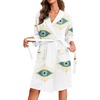 White Blue Eye Print