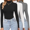 image:imageEkouaer Womens 3 Pack Turtleneck Shirts Long Sleeve Mock Undershirts  Mock Neck Soft Base Layer Thermal Tops Underwear Stretchy Fit Buttery Soft Fashion Winter ClothesBlackWhiteDark Grey
