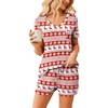 image:imageEkouaer Womens Pajama Sets Shorts Soft 2 Piece Lounge Set with Chest Pocket  Lightweight Sleepwear Vneck short sleeve top with drawstring shorts casual Pjs for allseason daily wear available in XSRed Christmas