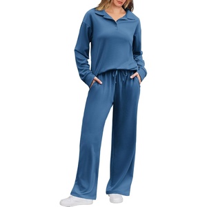 image:imageEkouaer Lounge Sets for Women 2 Piece Outfits 2026 Long Sleeve Top with PantsNavy