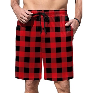 image:imageEkouaer Mens Pajama Shorts Soft Sleepwear Bottoms Pj Shorts with Pocket  Drawstring Elastic Waistband Sleep PantsSummerFallFunny PrintBeach Vacation OutfitGift For BirthdayAnniversaryHusbandPlaid Red