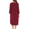 image:imageEkouaer Long Nightgowns for Women Button Sleepwear House Dress with Pockets  Plaid Sleep Shirt 34 Sleeve Night Shirt Soft Lounge Dress Plus Size Pajama Dress Winter Night Dress Daily Wear HomeRedgreen Plaid
