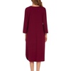 image:imageEkouaer Long Nightgowns for Women Button Sleepwear House Dress with Pockets  Plaid Sleep Shirt 34 Sleeve Night Shirt Soft Lounge Dress Plus Size Pajama Dress Winter Night Dress Daily Wear HomeWine Red