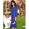image:imageEkouaer Long Nightgowns for Women Button Sleepwear House Dress with Pockets  Plaid Sleep Shirt 34 Sleeve Night Shirt Soft Lounge Dress Plus Size Pajama Dress Winter Night Dress Daily Wear HomeBluepink Plaid