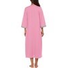 image:imageEkouaer Robes for Women Zipper Robe 34 Sleeves Housecoat with Pockets  Full Length Loungewear Easy ZipUp Nightgown Long Bathrobe 34 Sleeves for Everyday Comfort Lounging RecoveryPink