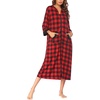 image:imageEkouaer Robes for Women Zipper Robe 34 Sleeves Housecoat with Pockets  Full Length Loungewear Easy ZipUp Nightgown Long Bathrobe 34 Sleeves for Everyday Comfort Lounging RecoveryStyle 1pat1