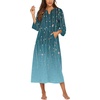 image:imageEkouaer Robes for Women Zipper Robe 34 Sleeves Housecoat with Pockets  Full Length Loungewear Easy ZipUp Nightgown Long Bathrobe 34 Sleeves for Everyday Comfort Lounging RecoverySparkling Branches
