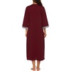 image:imageEkouaer Robes for Women Zipper Robe 34 Sleeves Housecoat with Pockets  Full Length Loungewear Easy ZipUp Nightgown Long Bathrobe 34 Sleeves for Everyday Comfort Lounging RecoveryStyle 1wine Red
