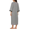image:imageEkouaer Robes for Women Zipper Robe 34 Sleeves Housecoat with Pockets  Full Length Loungewear Easy ZipUp Nightgown Long Bathrobe 34 Sleeves for Everyday Comfort Lounging RecoveryStyle 1grey