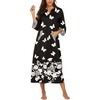 image:imageEkouaer Robes for Women Zipper Robe 34 Sleeves Housecoat with Pockets  Full Length Loungewear Easy ZipUp Nightgown Long Bathrobe 34 Sleeves for Everyday Comfort Lounging RecoveryStyle 1pat10