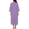 image:imageEkouaer Robes for Women Zipper Robe 34 Sleeves Housecoat with Pockets  Full Length Loungewear Easy ZipUp Nightgown Long Bathrobe 34 Sleeves for Everyday Comfort Lounging RecoveryPurple