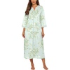 image:imageEkouaer Robes for Women Zipper Robe 34 Sleeves Housecoat with Pockets  Full Length Loungewear Easy ZipUp Nightgown Long Bathrobe 34 Sleeves for Everyday Comfort Lounging RecoveryFloral Light Green