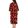 image:imageEkouaer Robes for Women Zipper Robe 34 Sleeves Housecoat with Pockets  Full Length Loungewear Easy ZipUp Nightgown Long Bathrobe 34 Sleeves for Everyday Comfort Lounging RecoveryXmas Print