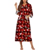 image:imageEkouaer Robes for Women Zipper Robe 34 Sleeves Housecoat with Pockets  Full Length Loungewear Easy ZipUp Nightgown Long Bathrobe 34 Sleeves for Everyday Comfort Lounging RecoveryXmas Print
