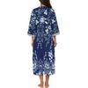 image:imageEkouaer Robes for Women Zipper Robe 34 Sleeves Housecoat with Pockets  Full Length Loungewear Easy ZipUp Nightgown Long Bathrobe 34 Sleeves for Everyday Comfort Lounging RecoveryStyle 1evening Blue Vines