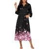 image:imageEkouaer Robes for Women Zipper Robe 34 Sleeves Housecoat with Pockets  Full Length Loungewear Easy ZipUp Nightgown Long Bathrobe 34 Sleeves for Everyday Comfort Lounging RecoveryCherry Blossoms