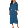 image:imageEkouaer Robes for Women Zipper Robe 34 Sleeves Housecoat with Pockets  Full Length Loungewear Easy ZipUp Nightgown Long Bathrobe 34 Sleeves for Everyday Comfort Lounging RecoveryStyle 1blue