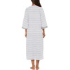 image:imageEkouaer Robes for Women Zipper Robe 34 Sleeves Housecoat with Pockets  Full Length Loungewear Easy ZipUp Nightgown Long Bathrobe 34 Sleeves for Everyday Comfort Lounging RecoveryGrey White Stripe