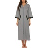 image:imageEkouaer Robes for Women Zipper Robe 34 Sleeves Housecoat with Pockets  Full Length Loungewear Easy ZipUp Nightgown Long Bathrobe 34 Sleeves for Everyday Comfort Lounging RecoveryStyle 1grey