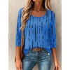 image:imageEkouaer 34 Sleeve Womens Tops Scoop Neck T Shirts 2026 Casual Basic Tees  Casual TopsCute Basic Tops Vacation OutfitsComfy Basic TeesLoose Fit Tops For AllSeason Daily Wearavailable in S3XLBlue Stripes Zr459