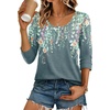 image:imageEkouaer 34 Sleeve Womens Tops Scoop Neck T Shirts 2026 Casual Basic Tees  Casual TopsCute Basic Tops Vacation OutfitsComfy Basic TeesLoose Fit Tops For AllSeason Daily Wearavailable in S3XLFlower Printwf71