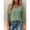 image:imageEkouaer 34 Sleeve Womens Tops Scoop Neck T Shirts 2026 Casual Basic Tees  Casual TopsCute Basic Tops Vacation OutfitsComfy Basic TeesLoose Fit Tops For AllSeason Daily Wearavailable in S3XLLight Green