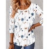image:imageEkouaer 34 Sleeve Womens Tops Scoop Neck T Shirts 2026 Casual Basic Tees  Casual TopsCute Basic Tops Vacation OutfitsComfy Basic TeesLoose Fit Tops For AllSeason Daily Wearavailable in S3XLFloral White