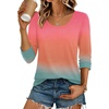 image:imageEkouaer 34 Sleeve Womens Tops Scoop Neck T Shirts 2026 Casual Basic Tees  Casual TopsCute Basic Tops Vacation OutfitsComfy Basic TeesLoose Fit Tops For AllSeason Daily Wearavailable in S3XLSunset Ombre