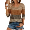 image:imageEkouaer 34 Sleeve Womens Tops Scoop Neck T Shirts 2026 Casual Basic Tees  Casual TopsCute Basic Tops Vacation OutfitsComfy Basic TeesLoose Fit Tops For AllSeason Daily Wearavailable in S3XLStriped Khaki