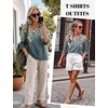 image:imageEkouaer 34 Sleeve Womens Tops Scoop Neck T Shirts 2026 Casual Basic Tees  Casual TopsCute Basic Tops Vacation OutfitsComfy Basic TeesLoose Fit Tops For AllSeason Daily Wearavailable in S3XLFlower Printwf71