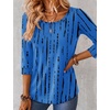 image:imageEkouaer 34 Sleeve Womens Tops Scoop Neck T Shirts 2026 Casual Basic Tees  Casual TopsCute Basic Tops Vacation OutfitsComfy Basic TeesLoose Fit Tops For AllSeason Daily Wearavailable in S3XLBlue Stripes Zr459
