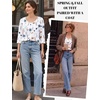 image:imageEkouaer 34 Sleeve Womens Tops Scoop Neck T Shirts 2026 Casual Basic Tees  Casual TopsCute Basic Tops Vacation OutfitsComfy Basic TeesLoose Fit Tops For AllSeason Daily Wearavailable in S3XLFloral White
