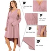image:imageEkouaer Maternity Nursing Gown and Robe Set Labor Delivery Nightgowns  Birthing Hospital Gowns Skinfriendly Postpartum Clothes Split Front Flap Elastic Waistline Perfect for Pregnant MommasMauve