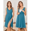 image:imageEkouaer Maternity Nursing Gown and Robe Set Labor Delivery Nightgowns  Birthing Hospital Gowns Skinfriendly Postpartum Clothes Split Front Flap Elastic Waistline Perfect for Pregnant MommasBlue Green