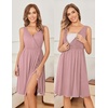 image:imageEkouaer Maternity Nursing Gown and Robe Set Labor Delivery Nightgowns  Birthing Hospital Gowns Skinfriendly Postpartum Clothes Split Front Flap Elastic Waistline Perfect for Pregnant MommasMauve