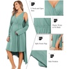 image:imageEkouaer Maternity Nursing Gown and Robe Set Labor Delivery Nightgowns  Birthing Hospital Gowns Skinfriendly Postpartum Clothes Split Front Flap Elastic Waistline Perfect for Pregnant MommasCeladon Green